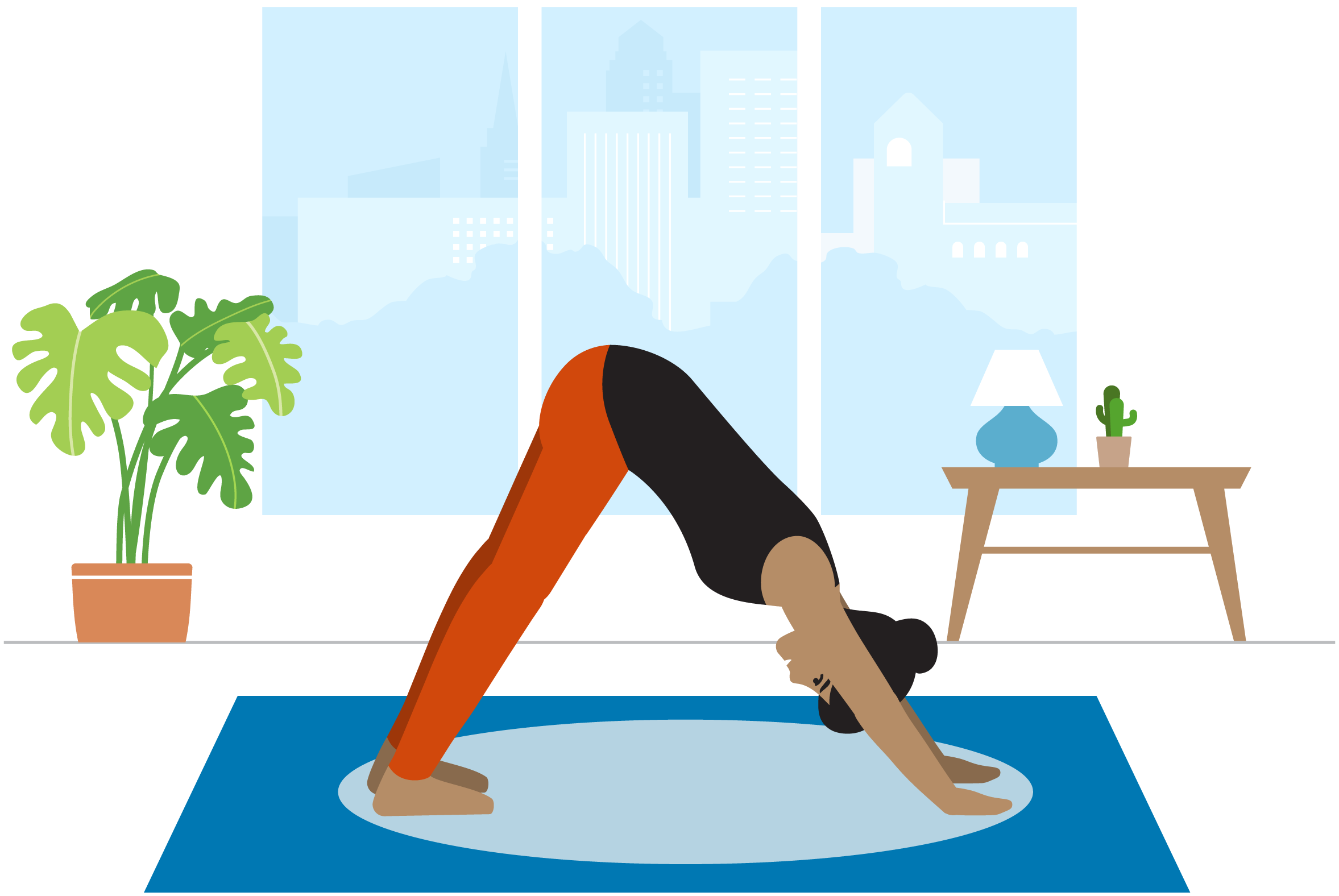 Woman doing yoga cat cow pose (PNG)