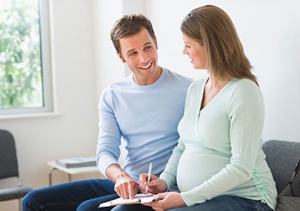 couple reviewing birth plan